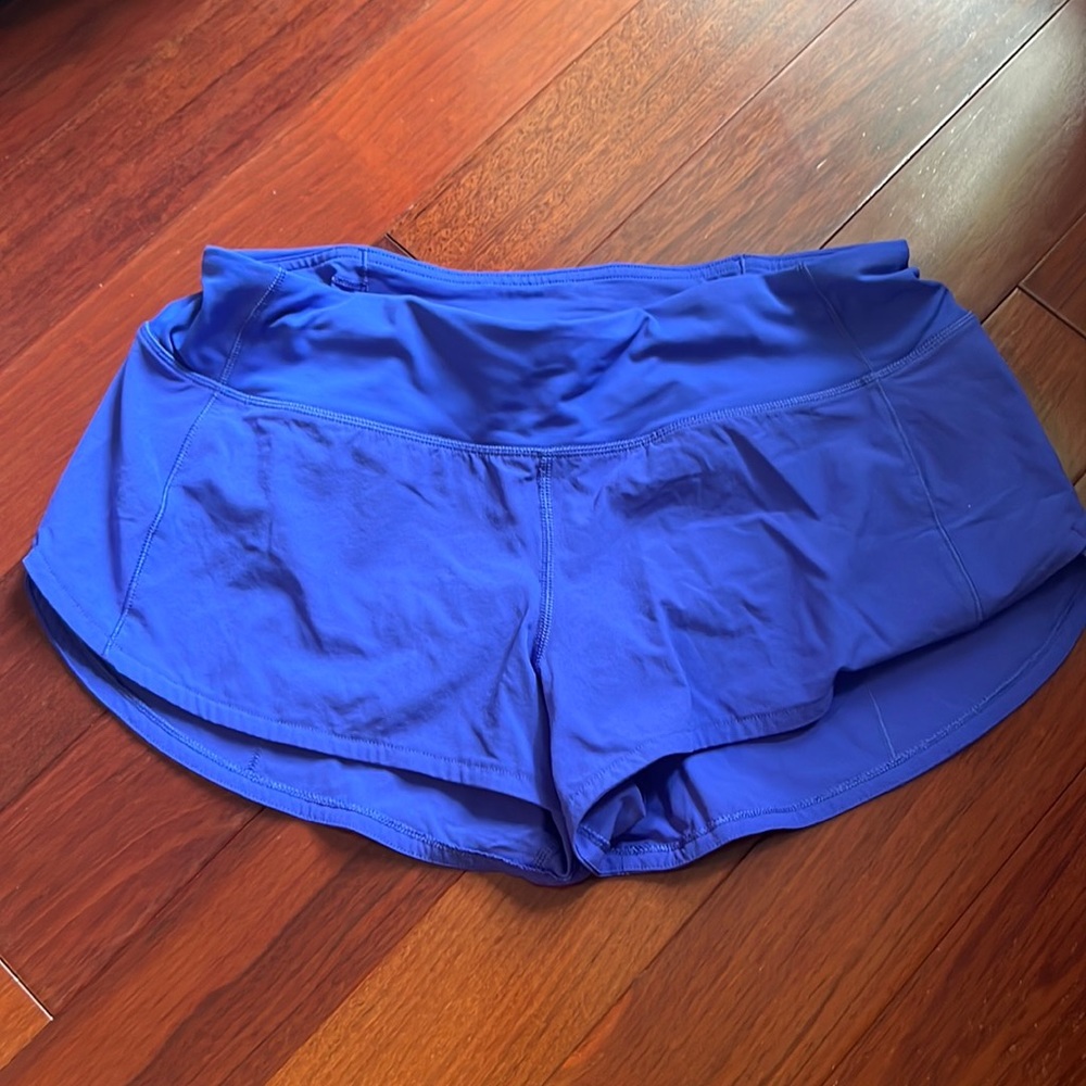 LuluLemon Blue Speed Up Low-Rise Lined Short 2.5"